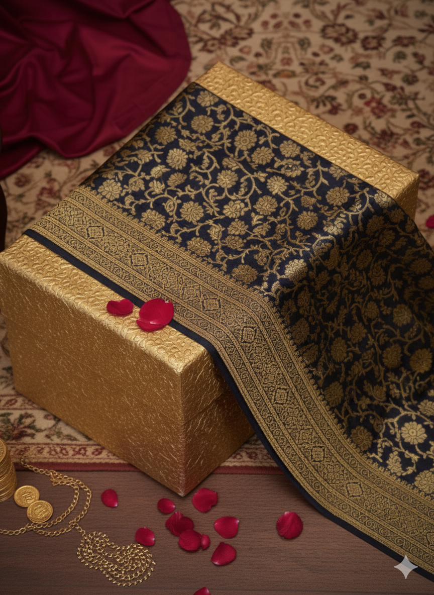 Banarasi Silk Woven Royal Blue Saree
