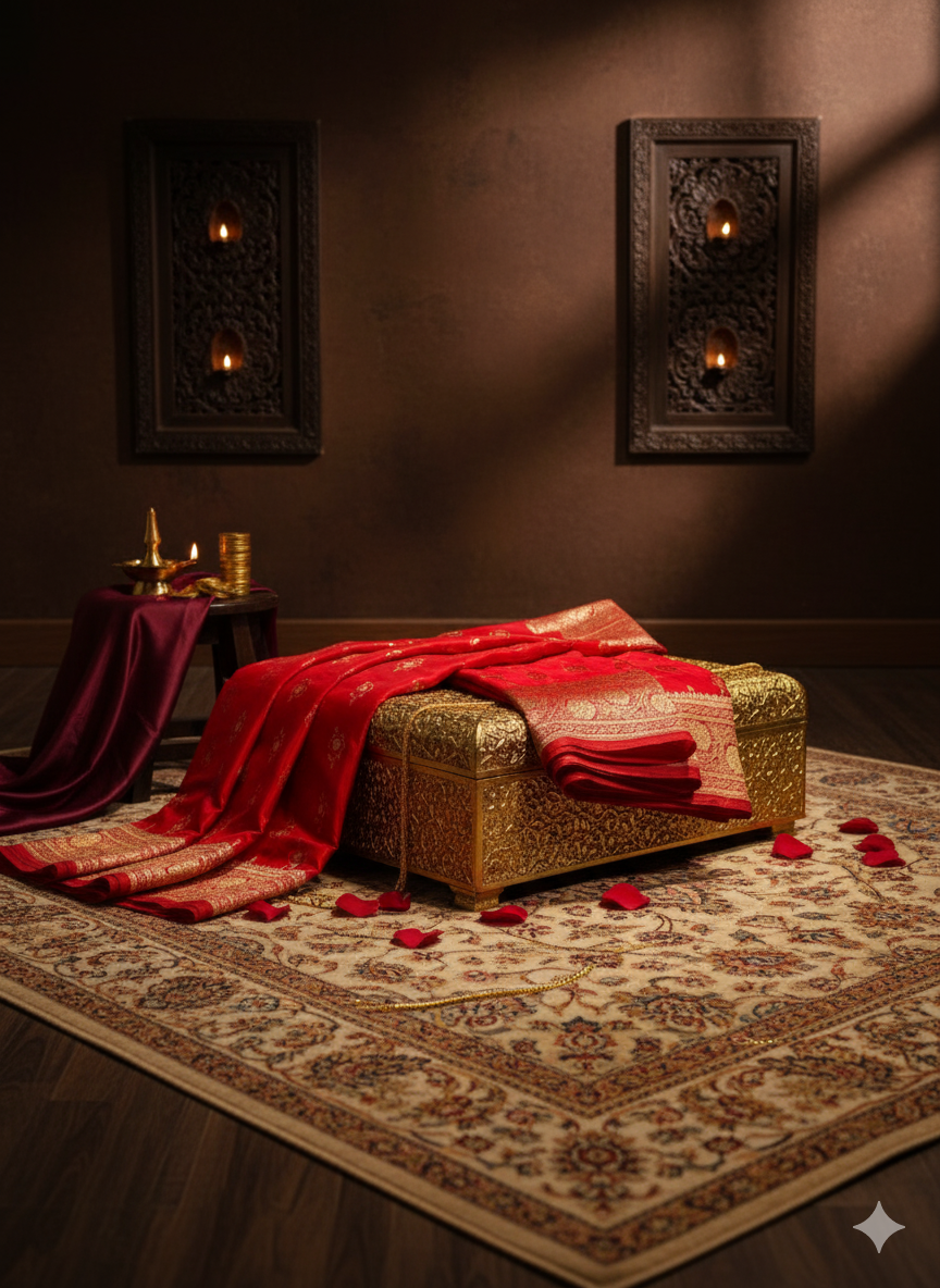 Banarasi Woven Red Silk Saree