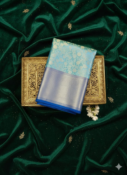Tissue Silk Saree Sea Green Colour