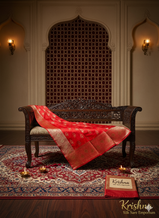 Banarasi Woven Red Silk Saree